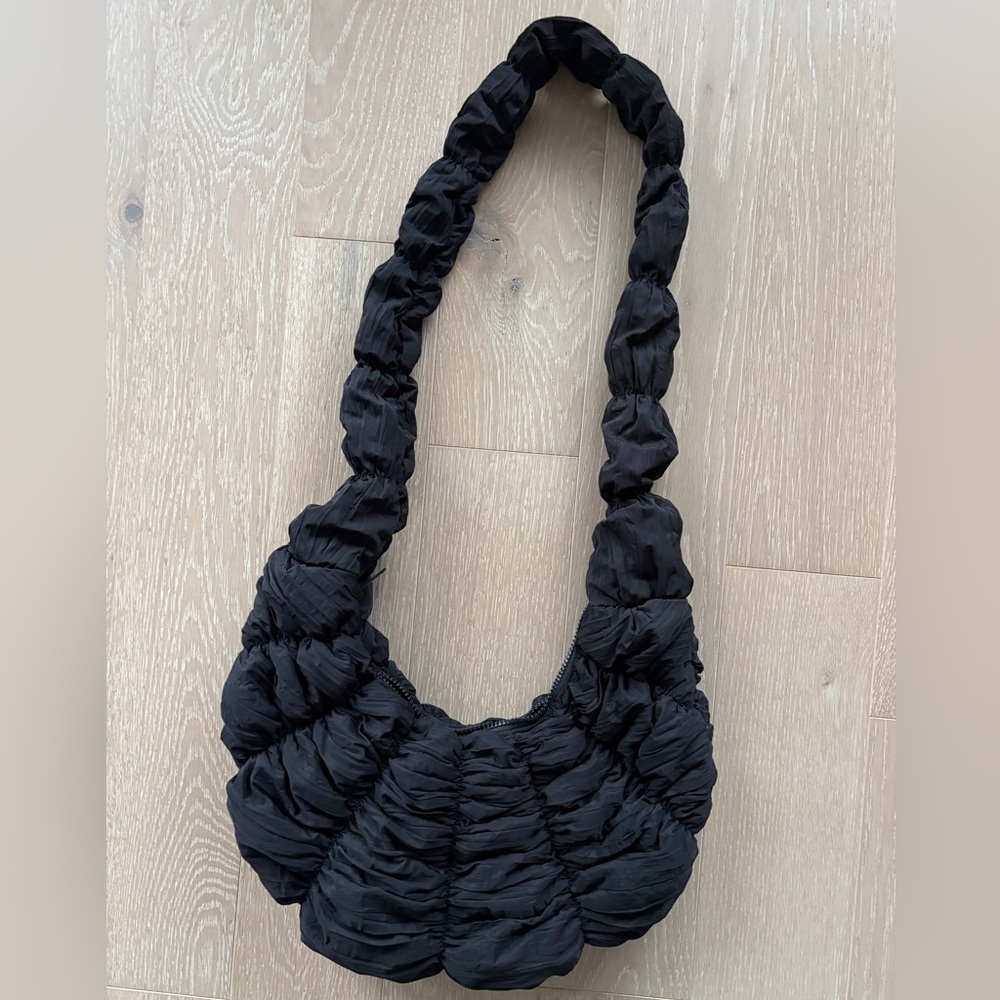 COS Black Ruched Shoulder Bag